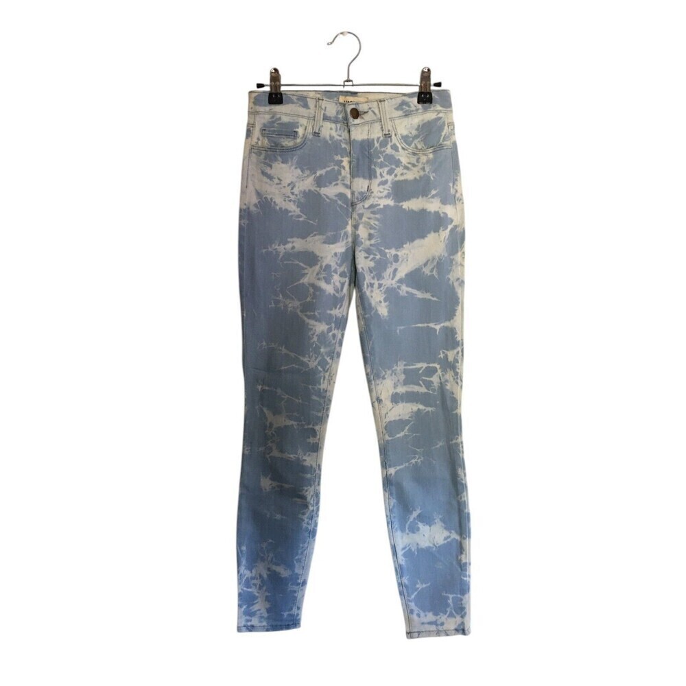 L'Agence Jeans Women's Size 25 Blue White Abyss Cotton Blend Tapered Leg